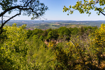 Scenic view from the Lemberg at landscape nearby the river Nahe