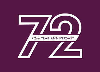 72 years anniversary image vector, 72nd-anniversary celebration logotype 