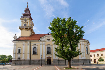 Fototapeta na wymiar Vrsac, Serbia - June 04, 2020: Cathedral of St. Nicholas(serbian: Saborna crkva Svetog Nikole) in Vrsac. A large Christian Orthodox church in Vršac, Serbia