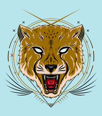 Angry cheetah vector art. cheetah illustration design for logo, tshirt, clothing, etc