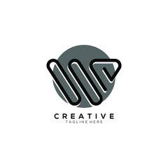 Letter W,  Unique Modern Minimalism Logo design template