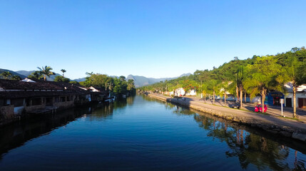 Fototapeta premium Canal promenade Paraty Brazil Panorama