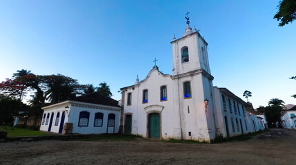 Church Cathedral Colonial architecture Paraty Brazil Panorama