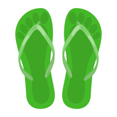 Beach slippers, top view. Vector illustration on a white background.