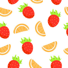 seamless pattern with strawberries