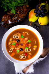 Czerninaa with noodles is a traditional Polish soup