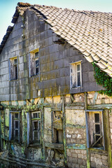 Abandoned house, half-timbered, Germany