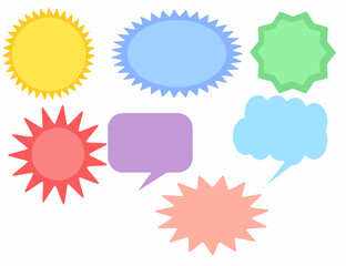 Set of colorful speech bubbles.Set of vintage frames.Text box vector design.Flat vector banners isolated background.