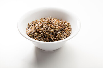 arroz  negro cocido, comida saludable. cooked black rice, healthy food.