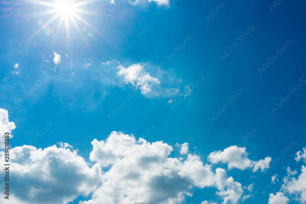 Wall mural blue sky and white clouds.background copy space for your text notes