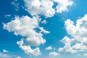 Fototapeta premium Blue sky and white clouds.Background copy space for your text notes