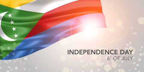 Comoros happy independence day vector banner, greeting cardn