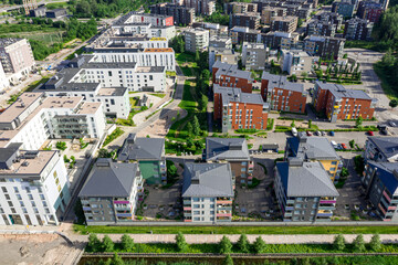Aerial view of Suurpelto residential district in Espoo, Finland.