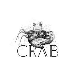 Aquarelle painting of crab sketch art illustration