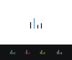Vertical bar chart line icon. Diagram, infographics, index. Graph concept. Vector illustration can be used for topics like business, marketing, presenting, editable stroke