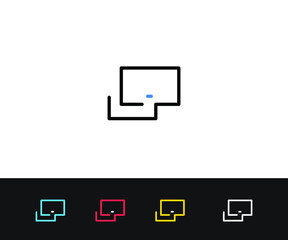 Obraz premium Vector Computer and TV icon. Premium quality graphic design. Modern signs, outline symbols collection, simple thin line icons set for websites, web design, mobile app, infographics- Editable Stroke