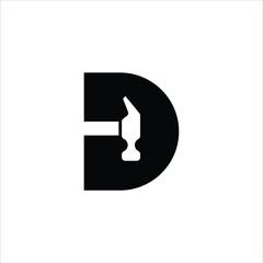 hammer logo and the letter D with an abstract model