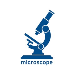 Simple slick looking microscope vector icon. Scientific laboratory sign, biological or medical magnifying equipment.