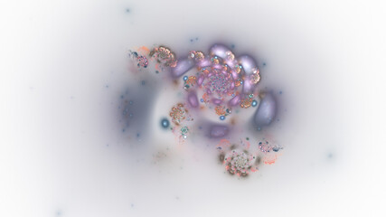 Abstract spiral galaxy. Fantastic space background. Digital fractal art. 3d rendering.