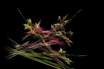 Abstract lightnings and rays in bright colors, background for design and decoration.