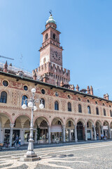 The Ducale Square in VIgevano with the Bramante tower