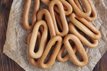 Oval bagels on the table