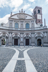 The Cathedral of Sant'Ambrogio in the Ducale Square in Vigevano