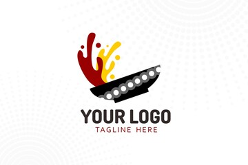 Isolated Flat Bowl Logo Template