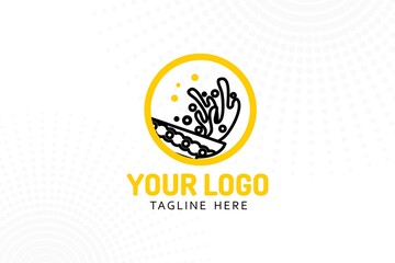 Isolated Flat Bowl Logo Template