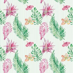 Tuinposter Tropical seamless print. Set of prints for fabric, packaging and creativity. © Svet