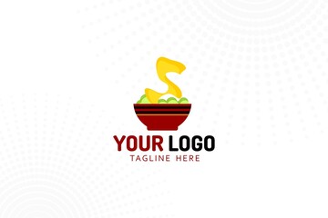 Isolated Flat Bowl Logo Template