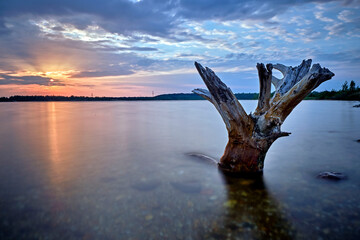 Sonnenuntergang am Kahnsdorfer See.