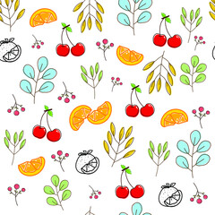 seamless pattern with fruits