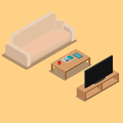 Vector illustration of a living room.