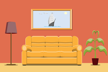 Vector illustration of the interior.