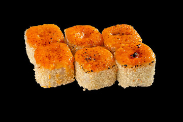 Baked spicy salmon rolls