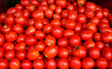 tomatoes on market stall