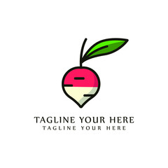 vector vegetable radish - fresh nature healthy illustration symbol isolated