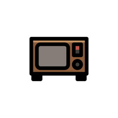 Old Television Icon Flat Illustration Logo Vector
