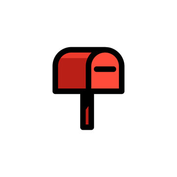 Mailbox Icon Flat Illustration Logo Vector
