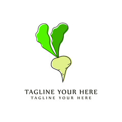 vector vegetable radish - fresh nature healthy illustration symbol isolated