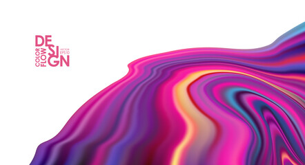 Abstract Color flow. Wave colorful Liquid shape. Trendy designt.