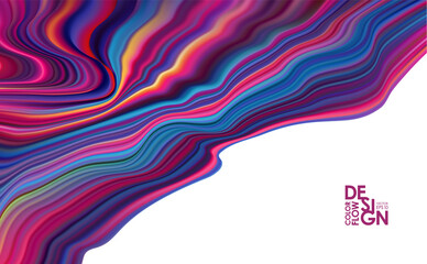 Abstract colorful flow. Wave color Liquid shape. Trendy designt.