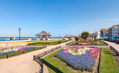 04.18.2018. Herne Bay, Kent, UK. Bedding display along the promenade, Herne bay, Kent