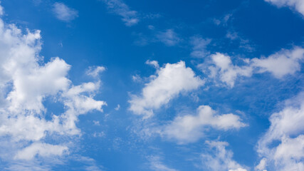 Blue sky with cloud background.White fluffy clouds in sunny day.