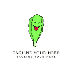 Vector Cartoon Fresh Mustard Green Leaves