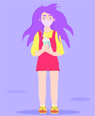 girl in the mask. and with an antiseptic urges you to follow the rules