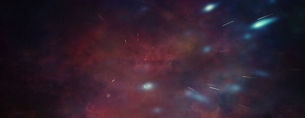 background of abstract glitter lights. gold, blue and black. de focused