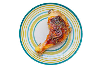 Baked chicken dish with honey and herbs.