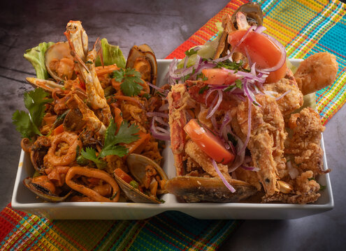 comida peruana, jalea de mariscos